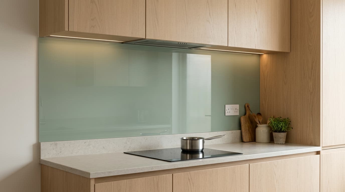 Coloured glass splashbacks, back-painted panels and printed designs made for your kitchen.