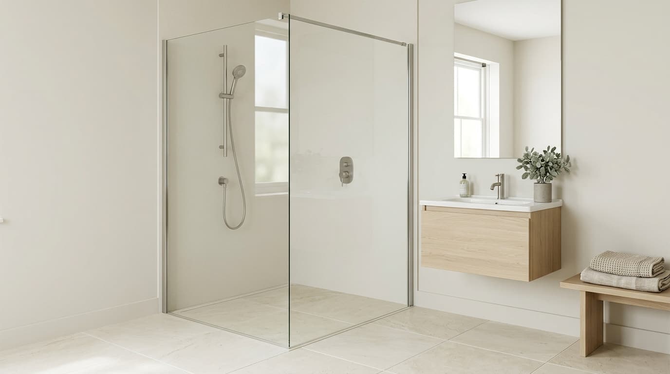 Frameless shower glass, walk-in panels and bath screens cut to your project dimensions.