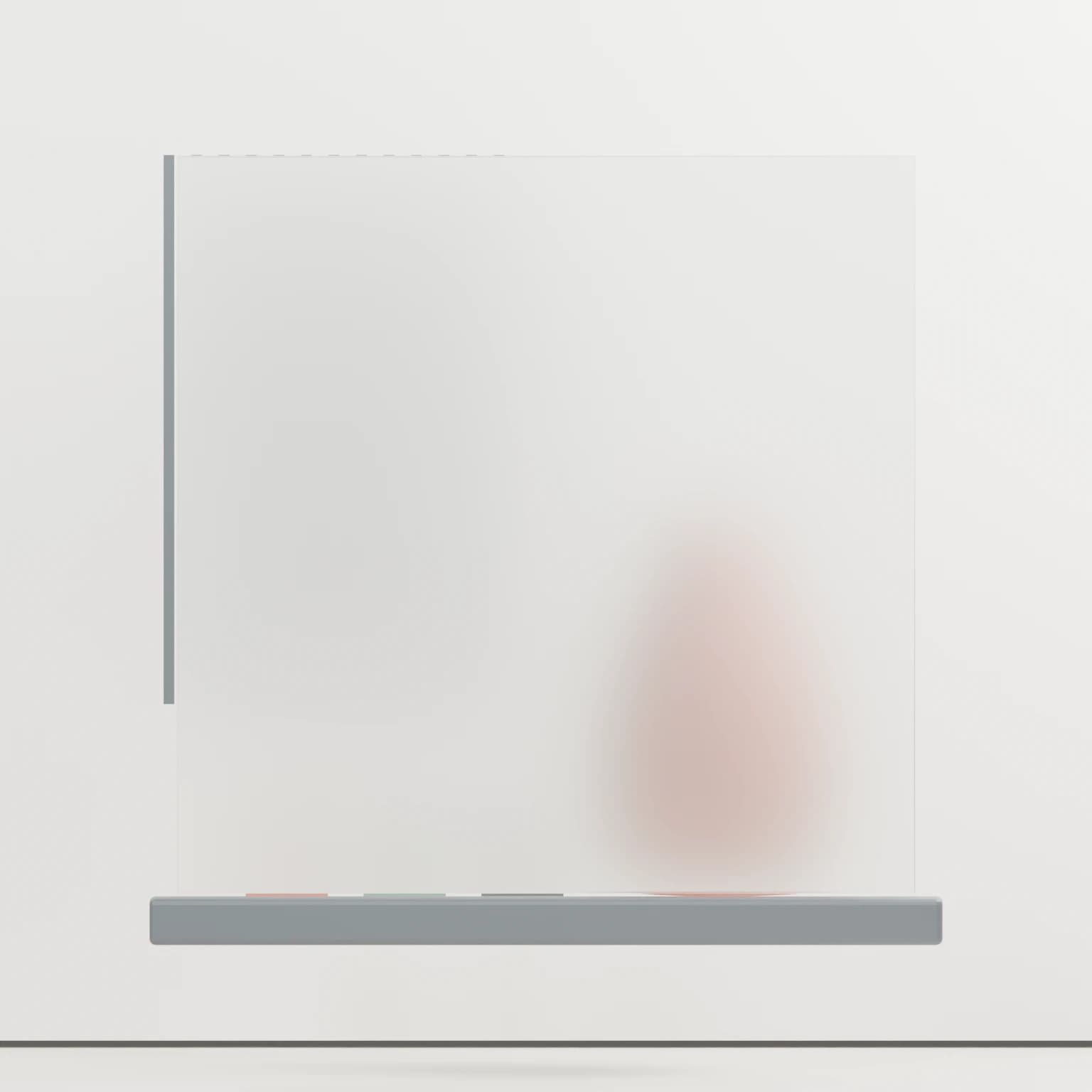 Satinised glass enlarged illustrative front view