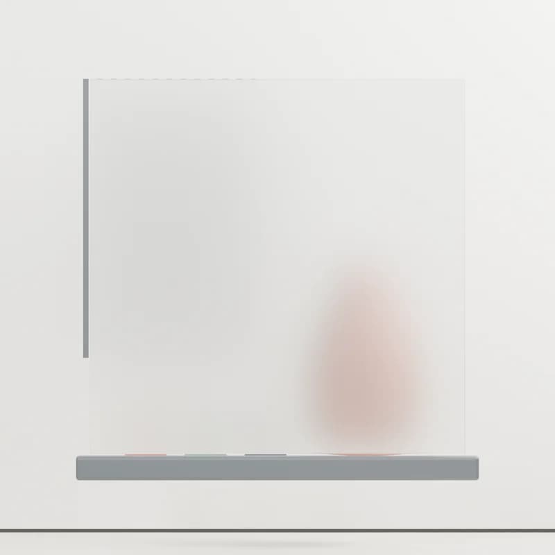 Satinised glass illustrative front view